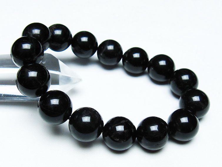 モリオン 純天然 黒水晶 ブレスレット 14mm [T112-7479] 1枚目