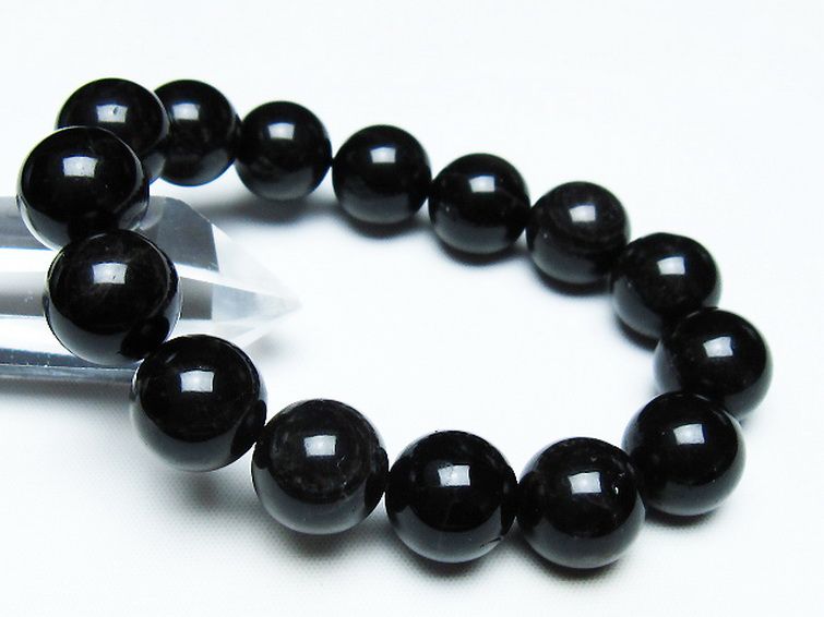 モリオン 純天然 黒水晶 ブレスレット 14mm [T112-7482] 1枚目