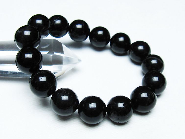 モリオン 純天然 黒水晶 ブレスレット 14mm [T112-7488] 1枚目