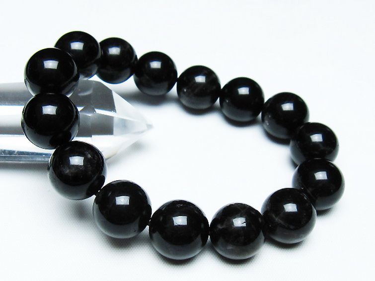 モリオン 純天然 黒水晶 ブレスレット 14mm [T112-7493] 1枚目