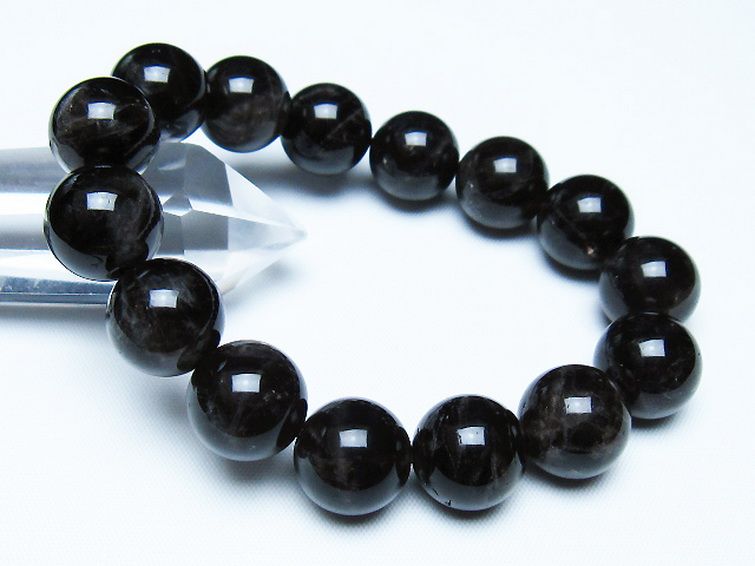 モリオン 純天然 黒水晶 ブレスレット 14mm [T112-7541] 1枚目