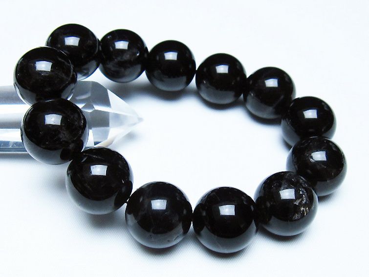 モリオン 純天然 黒水晶 ブレスレット 18mm [T112-7550] 1枚目