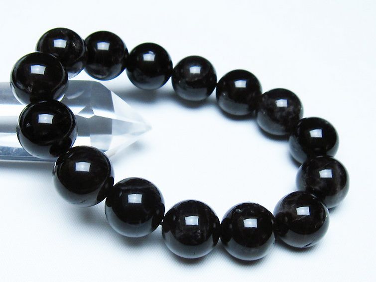 モリオン 純天然 黒水晶 ブレスレット 14mm [T112-7557] 1枚目