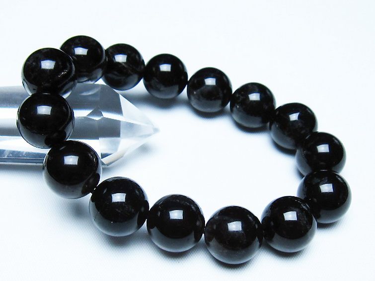 モリオン 純天然 黒水晶 ブレスレット 14mm [T112-7667] 1枚目
