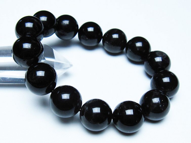 モリオン 純天然 黒水晶 ブレスレット 16mm [T112-7675] 1枚目