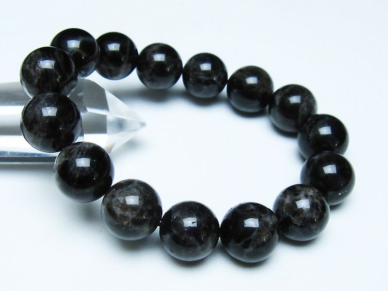モリオン 純天然 黒水晶 ブレスレット 14mm [t112-7720] 1枚目