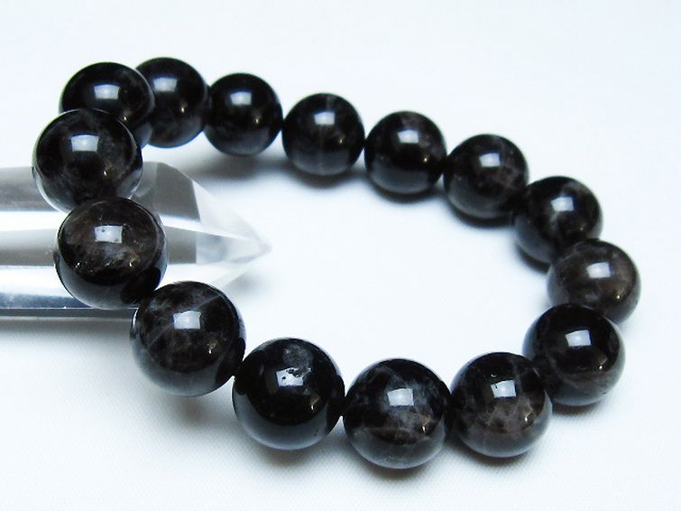 モリオン 純天然 黒水晶 ブレスレット 14mm [t112-7741] 1枚目