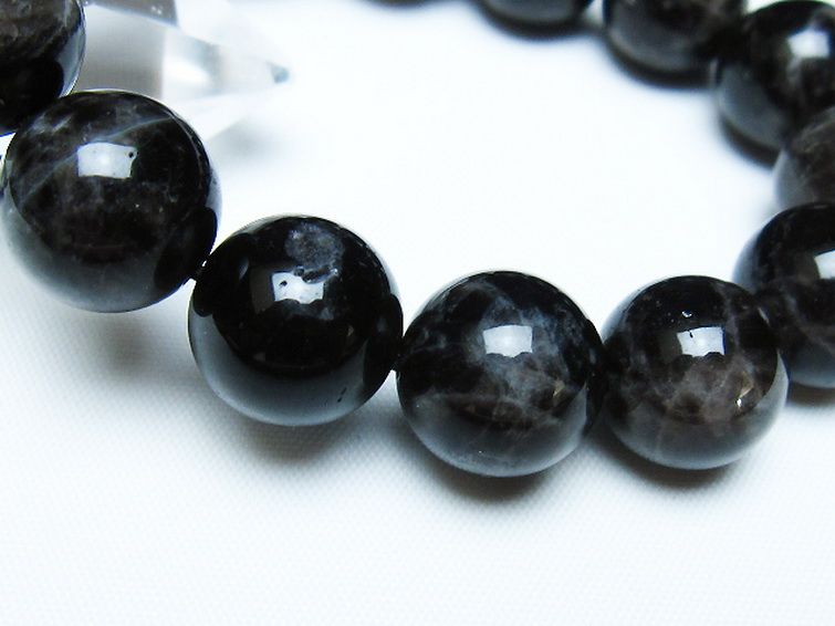 モリオン 純天然 黒水晶 ブレスレット 14mm [t112-7741] 3枚目