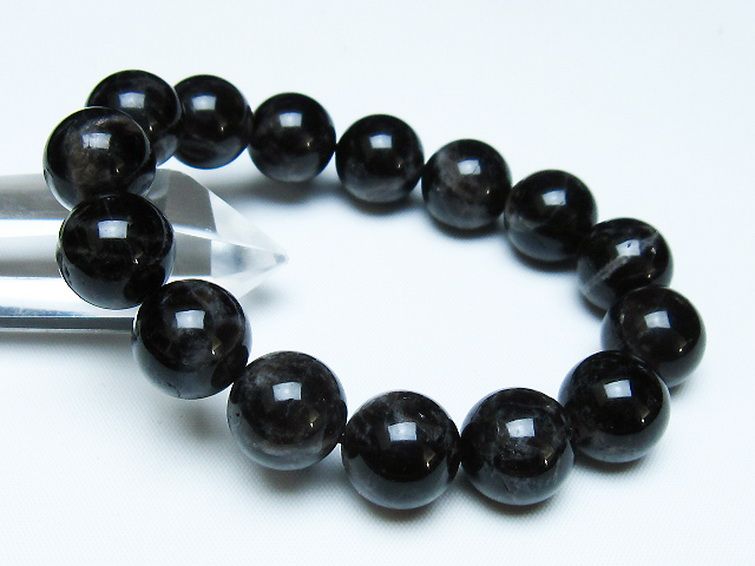 モリオン 純天然 黒水晶 ブレスレット 14mm [t112-7746] 1枚目