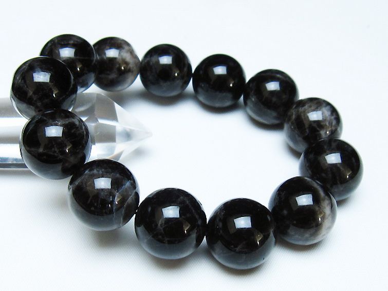 モリオン 純天然 黒水晶 ブレスレット 18mm [t112-7758] 1枚目
