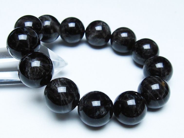 モリオン 純天然 黒水晶 ブレスレット 18mm [t112-7764] 1枚目