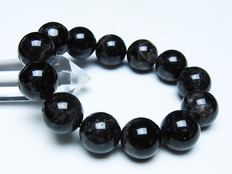 モリオン 純天然 黒水晶 ブレスレット 18mm [t112-7779] 1枚目