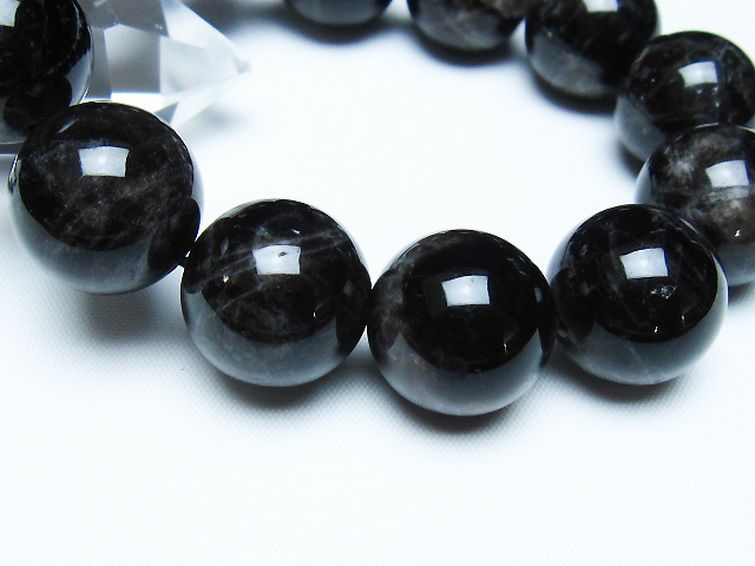 モリオン 純天然 黒水晶 ブレスレット 18mm [t112-7779] 3枚目