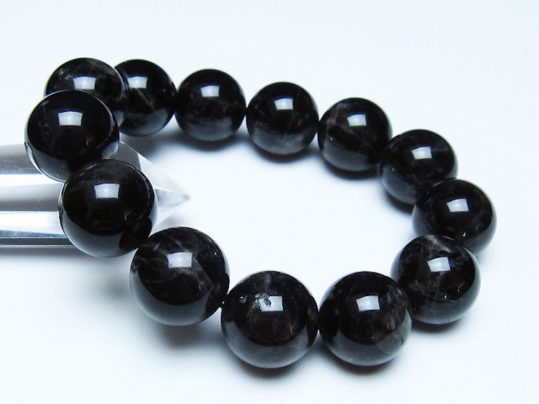 モリオン 純天然 黒水晶 ブレスレット 18mm [t112-7784] 1枚目