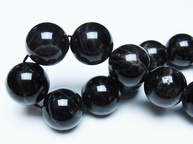 モリオン 純天然 黒水晶 ブレスレット 18mm [t112-7784] 2枚目