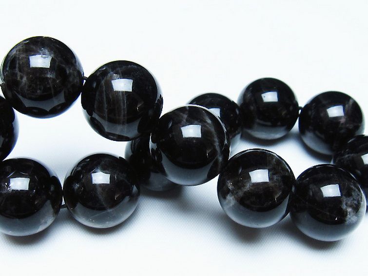 モリオン 純天然 黒水晶 ブレスレット 18mm [t112-7789] 2枚目