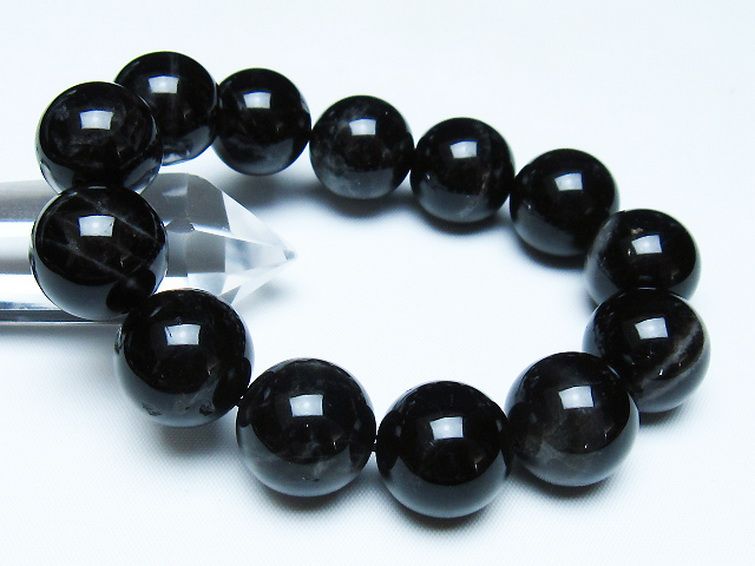 モリオン 純天然 黒水晶 ブレスレット 18mm [t112-7792] 1枚目