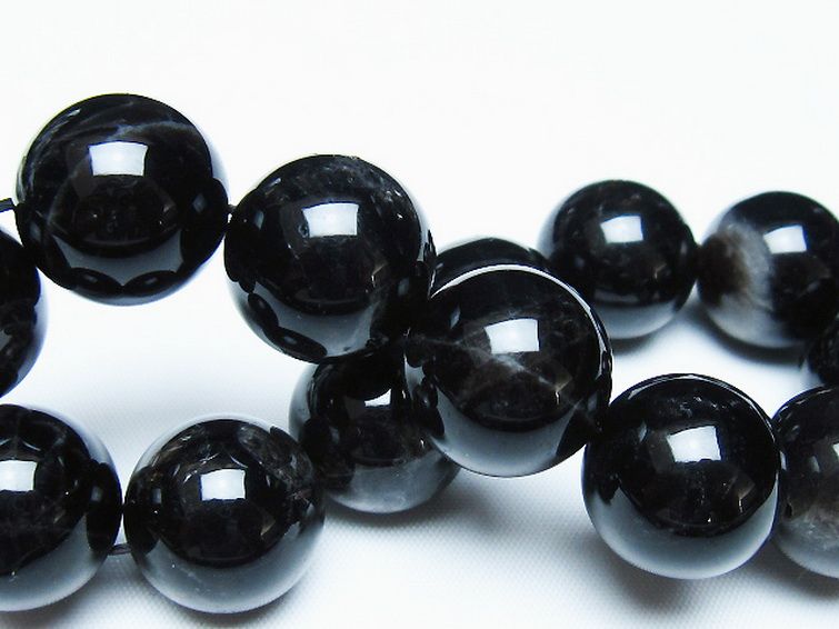 モリオン 純天然 黒水晶 ブレスレット 18mm [t112-7792] 2枚目