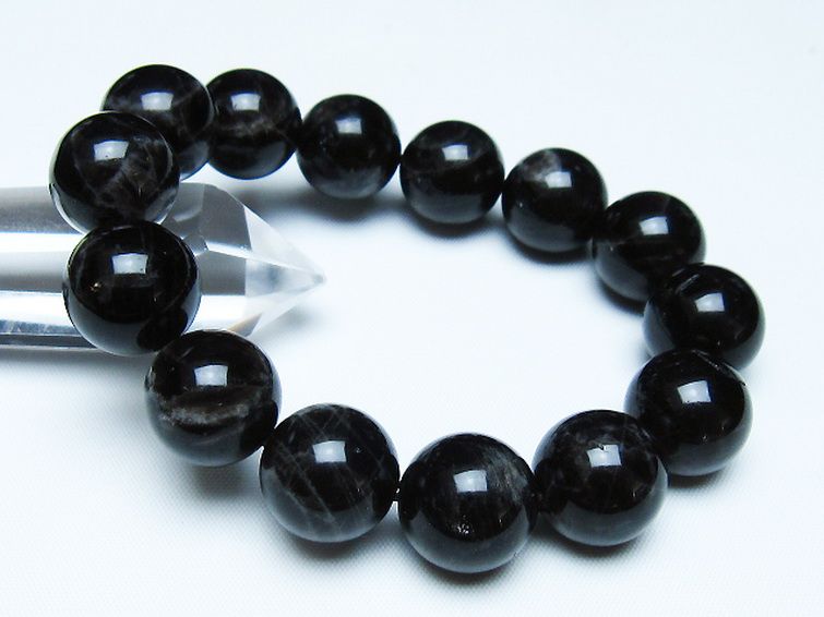 モリオン 純天然 黒水晶 ブレスレット 16mm [t112-7796] 1枚目