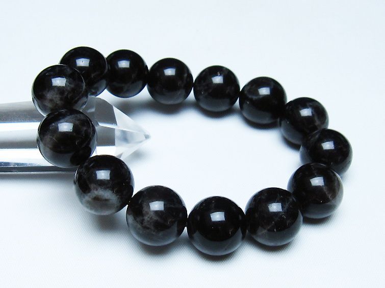 モリオン 純天然 黒水晶 ブレスレット 16mm [t112-7799] 1枚目