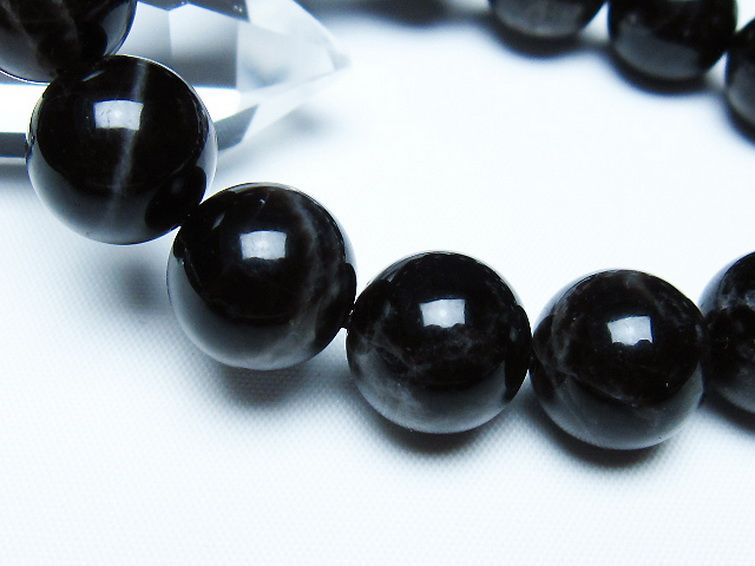 モリオン 純天然 黒水晶 ブレスレット 14mm [t112-7820] 3枚目