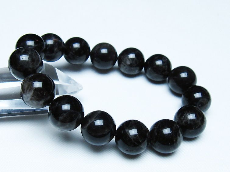 モリオン 純天然 黒水晶 ブレスレット 14mm [t112-7821] 1枚目