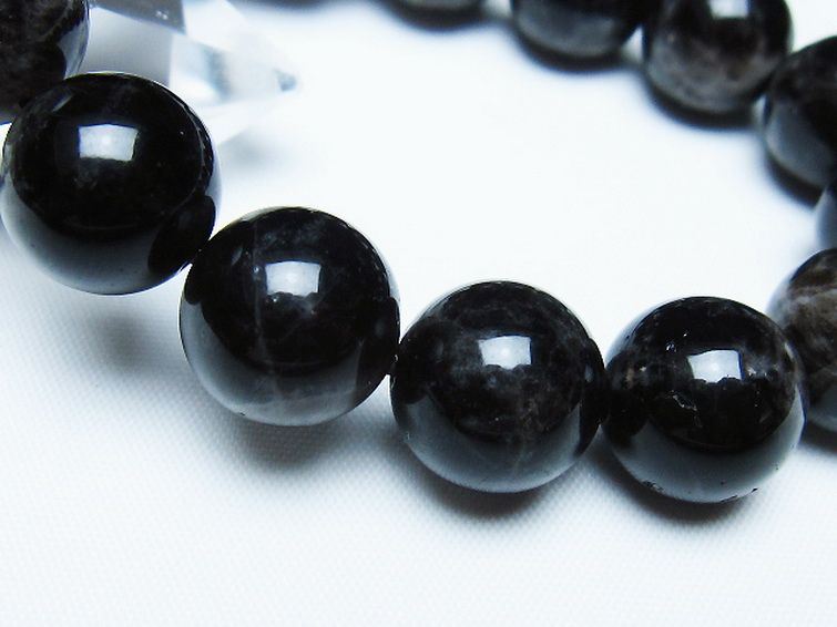 モリオン 純天然 黒水晶 ブレスレット 14mm [t112-7826] 3枚目