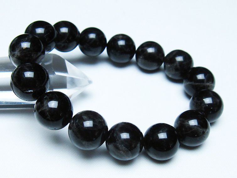 モリオン 純天然 黒水晶 ブレスレット 14mm [t112-7829] 1枚目