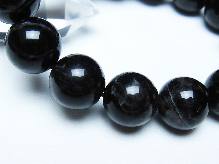 モリオン 純天然 黒水晶 ブレスレット 14mm [t112-7836] 3枚目