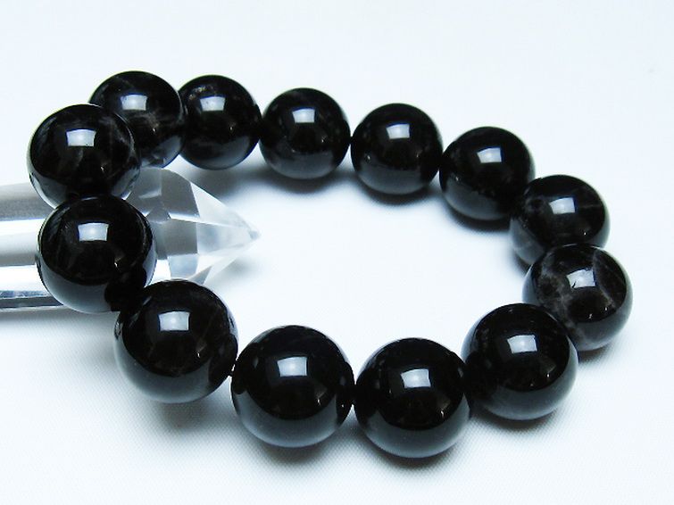 モリオン 純天然 黒水晶 ブレスレット 18mm [t112-7867] 1枚目