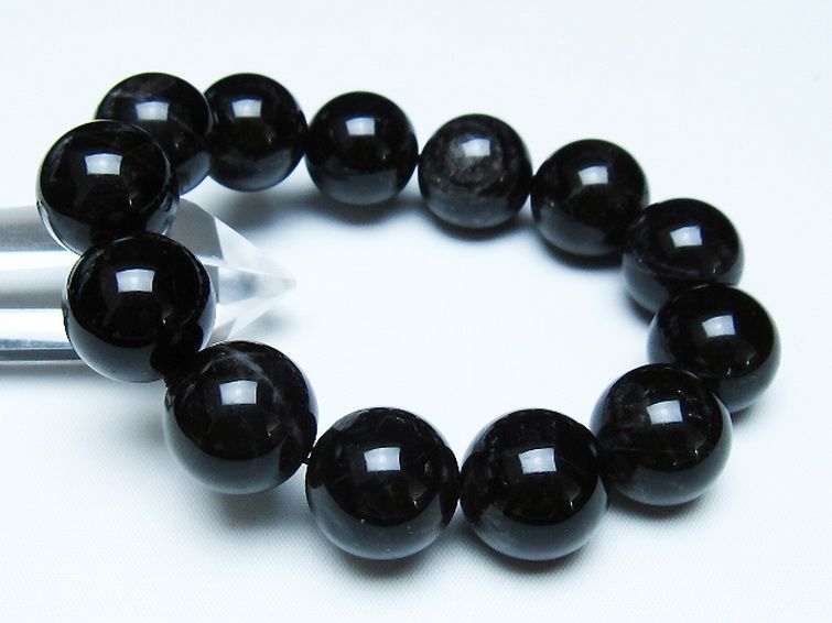 モリオン 純天然 黒水晶 ブレスレット 18mm [t112-7868] 1枚目