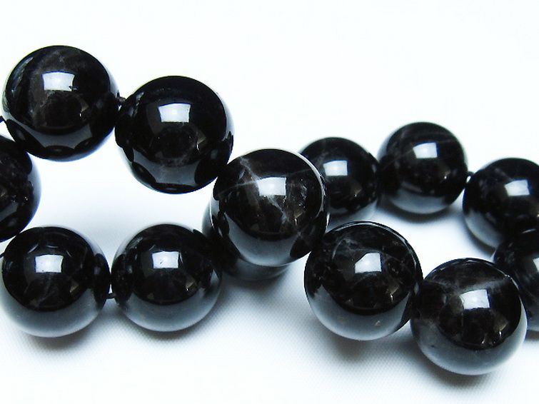 モリオン 純天然 黒水晶 ブレスレット 18mm [t112-7868] 2枚目