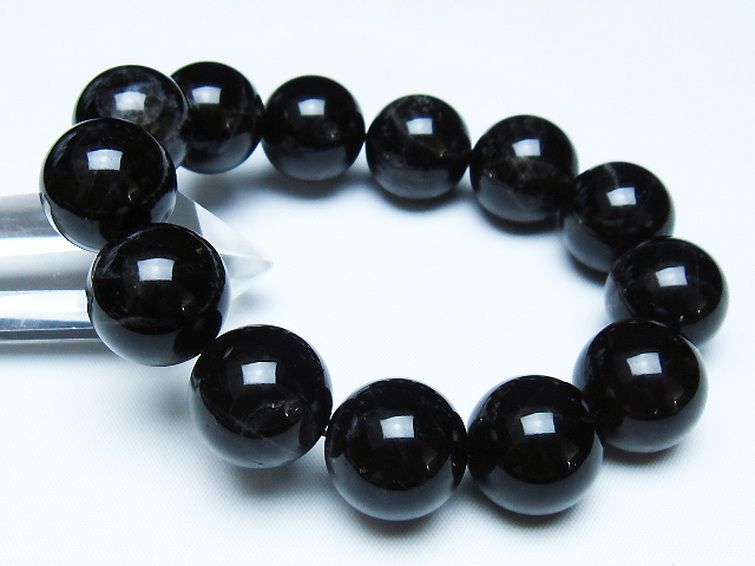 モリオン 純天然 黒水晶 ブレスレット 18mm [t112-7870] 1枚目