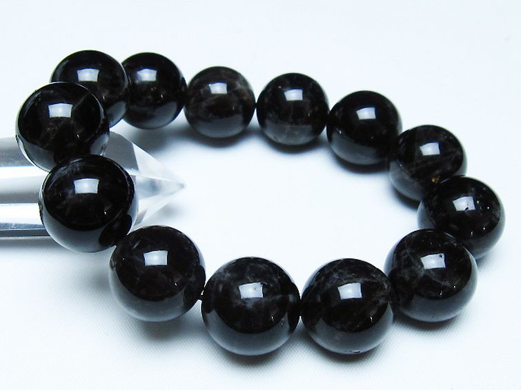 モリオン 純天然 黒水晶 ブレスレット 18mm [t112-7871] 1枚目
