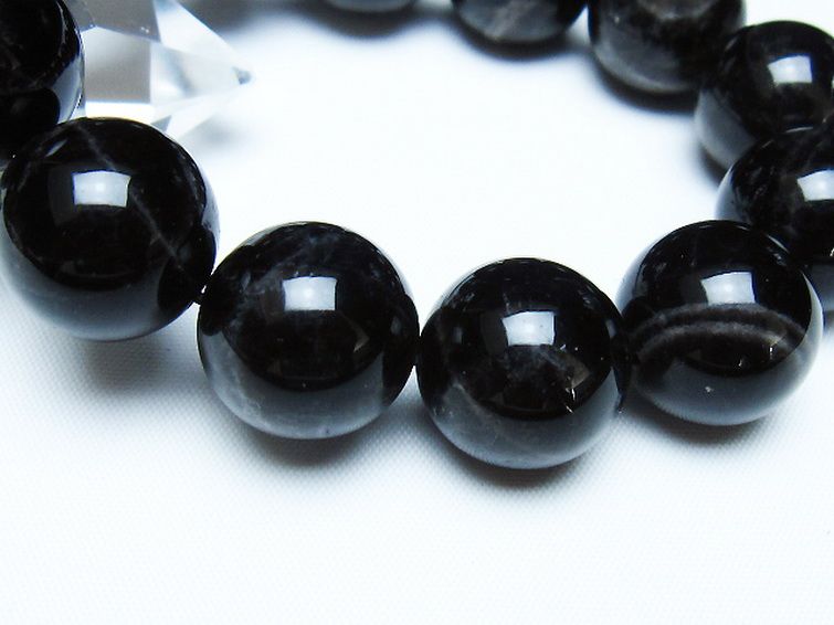 モリオン 純天然 黒水晶 ブレスレット 18mm [t112-7874] 3枚目