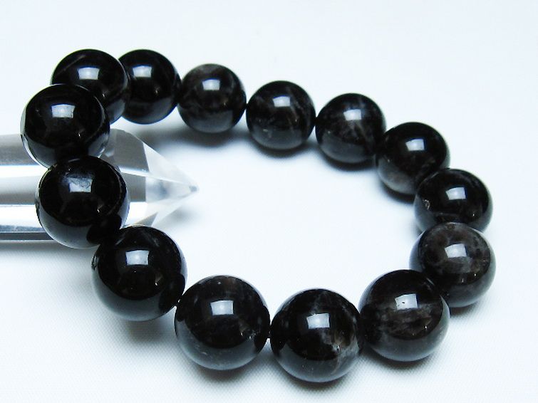 モリオン 純天然 黒水晶 ブレスレット 16mm [t112-7881] 1枚目