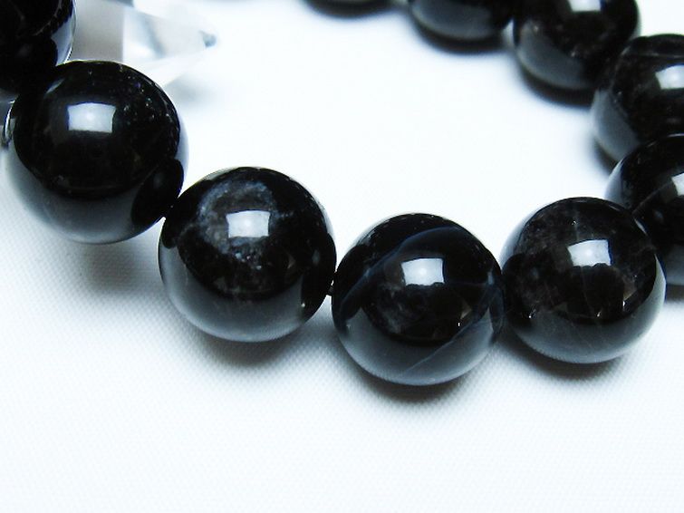 モリオン 純天然 黒水晶 ブレスレット 16mm [t112-7885] 3枚目