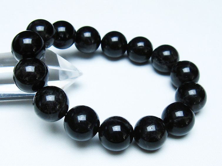 モリオン 純天然 黒水晶 ブレスレット 14mm [t112-7891] 1枚目
