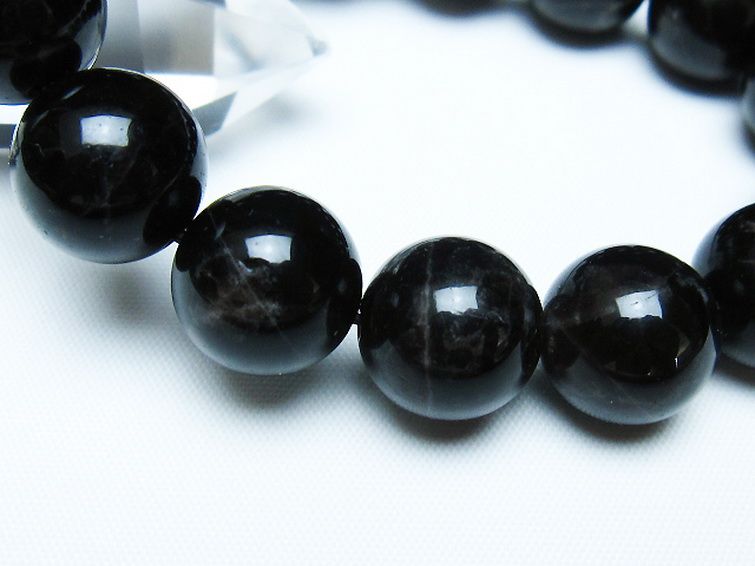 モリオン 純天然 黒水晶 ブレスレット 14mm [t112-7895] 3枚目