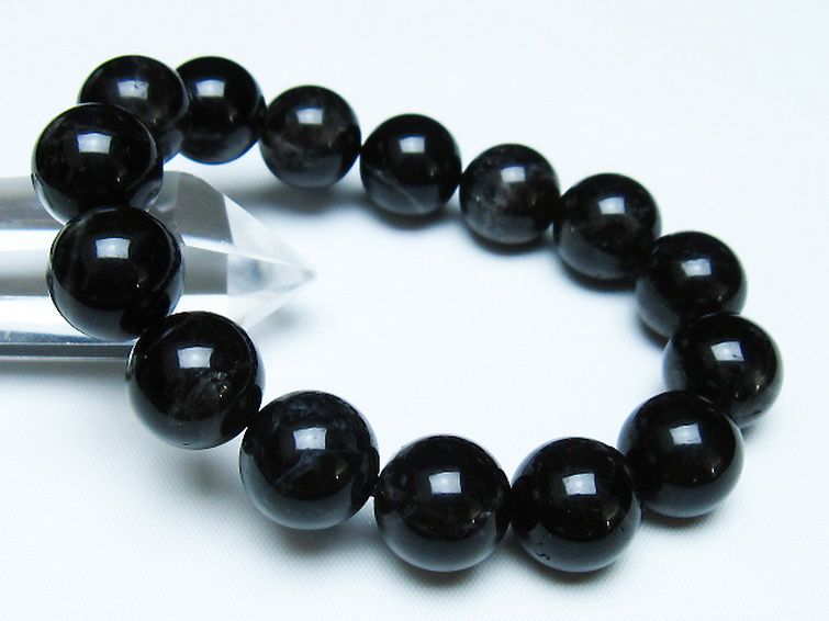 モリオン 純天然 黒水晶 ブレスレット 14mm [t112-7898] 1枚目