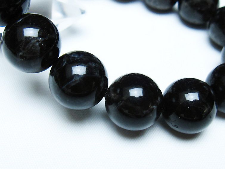 モリオン 純天然 黒水晶 ブレスレット 14mm [t112-7898] 3枚目