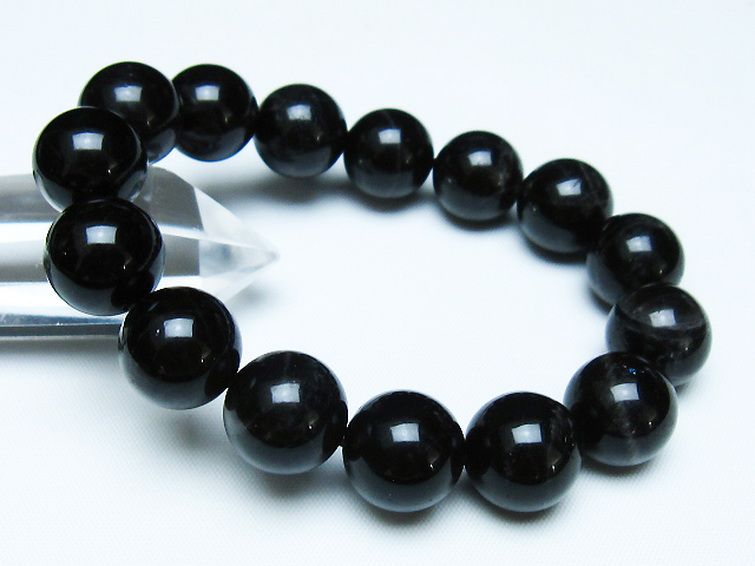 モリオン 純天然 黒水晶 ブレスレット 14mm [t112-7905] 1枚目
