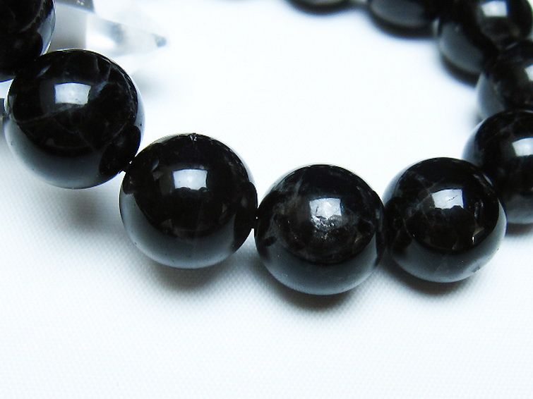 モリオン 純天然 黒水晶 ブレスレット 14mm [t112-7906] 3枚目