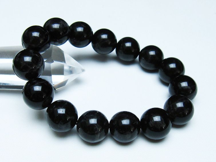 モリオン 純天然 黒水晶 ブレスレット 14mm [t112-7909] 1枚目