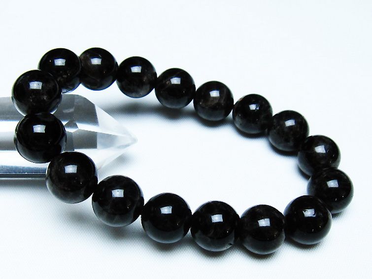 モリオン 純天然 黒水晶 ブレスレット 12mm [t112-8001] 1枚目