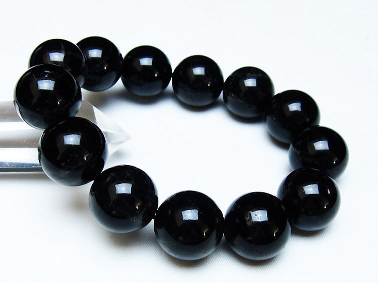 モリオン 純天然 黒水晶 ブレスレット 18mm [t112-8075] 1枚目