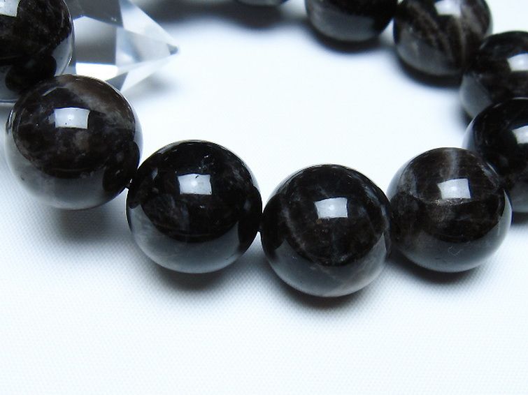 モリオン 純天然 黒水晶 ブレスレット 18mm [t112-8114] 3枚目