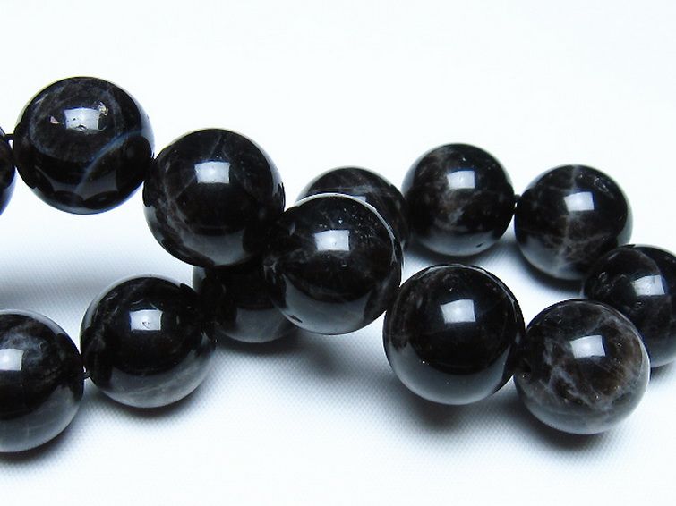 モリオン 純天然 黒水晶 ブレスレット 16mm [t112-8122] 2枚目