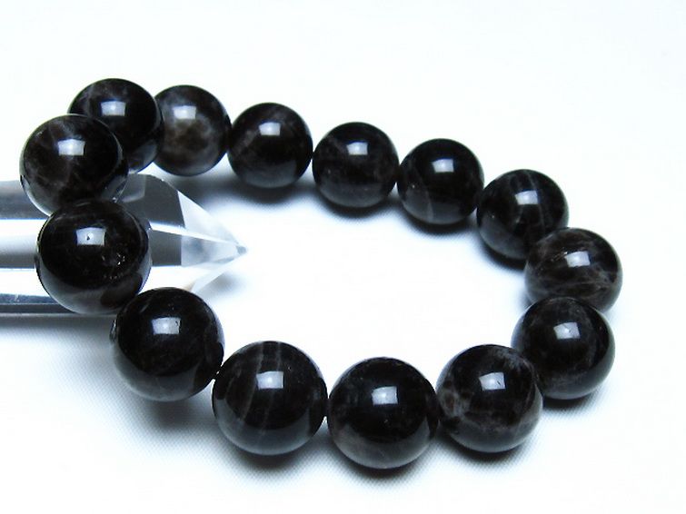 モリオン 純天然 黒水晶 ブレスレット 16mm [t112-8123] 1枚目