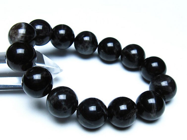 モリオン 純天然 黒水晶 ブレスレット 16mm [t112-8124] 1枚目